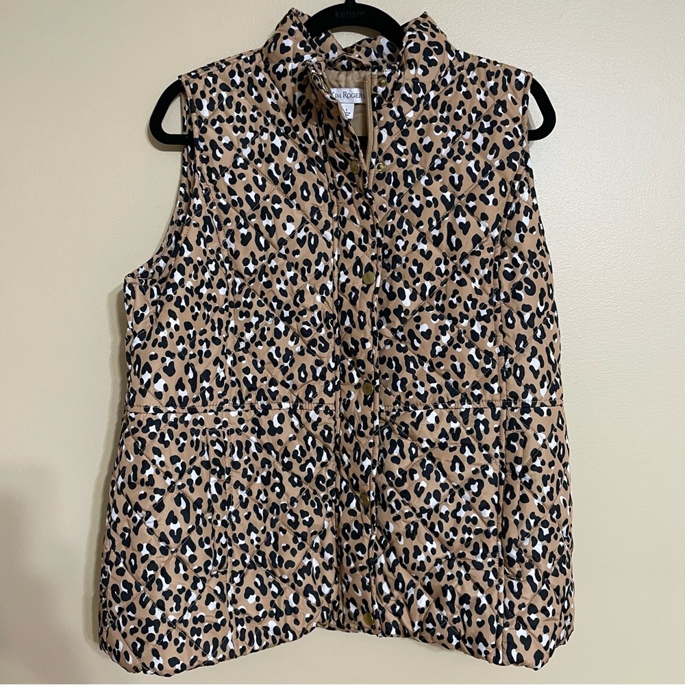 Kim Rogers animal print puffer vest size‎ large